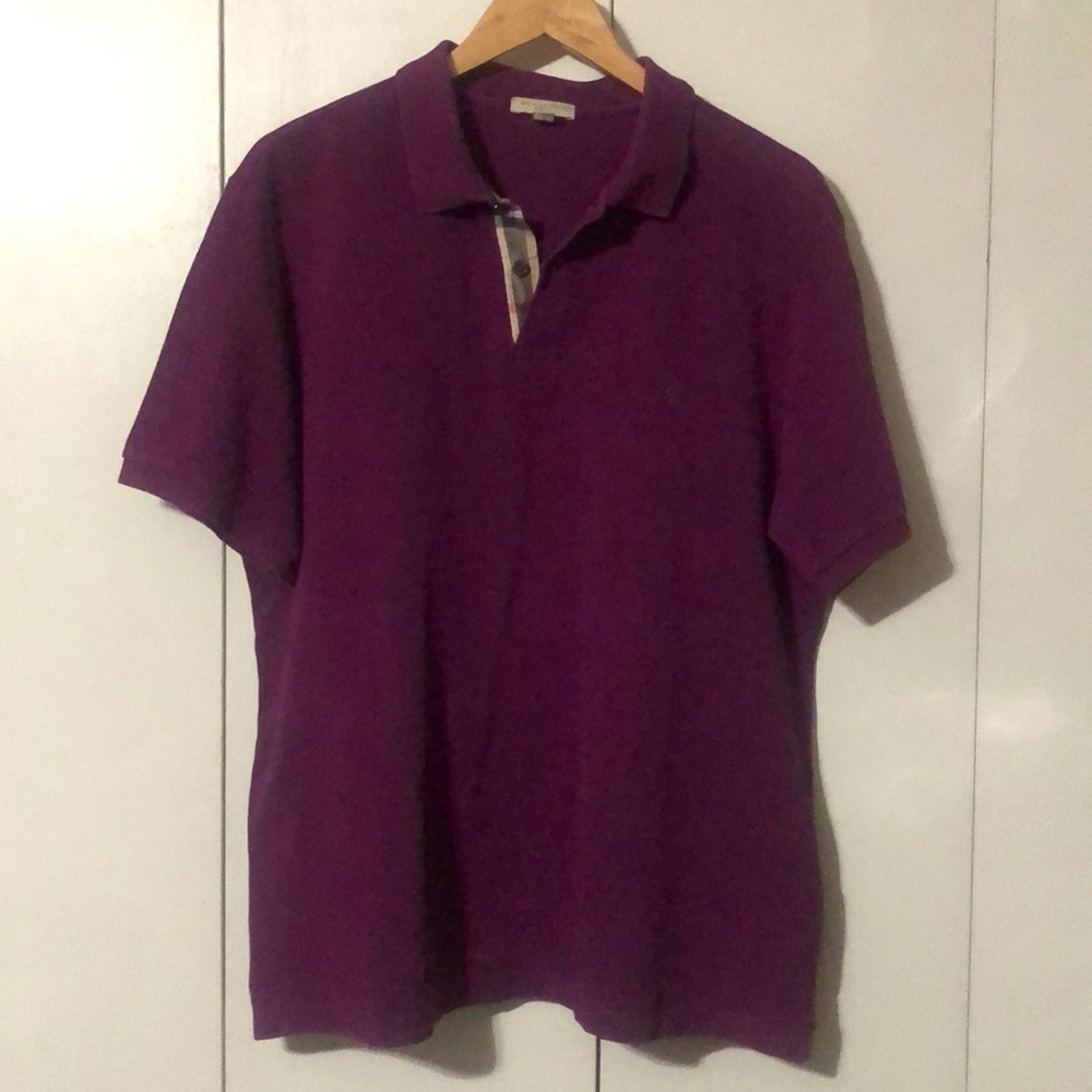 Burberry Burgundy color polo, XL, cotton